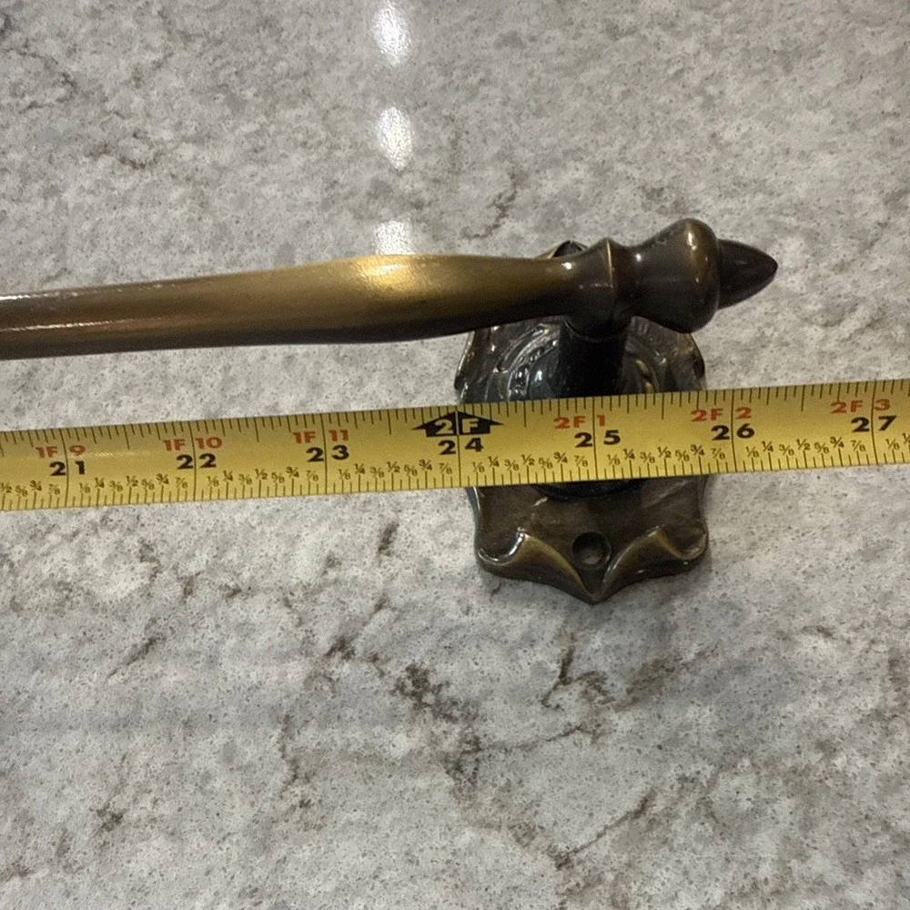 Vintage Brass Towel Bars Toilet Paper Holder Set of 3 Wall Mounted No Screws